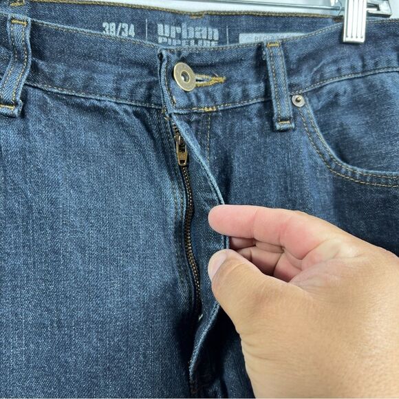 Mens Urban Pipeline Regular Fit Blue Jeans 0518 - Picture 6 of 12